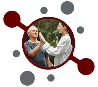 Elderly patient receiving healthcare services in a geriatrics practice