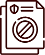 Document with a prohibition symbol
