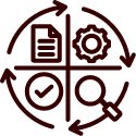 Circular diagram with various icons