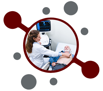 Doctor performing ultrasound on patient
