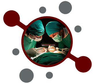 Surgeons performing an operation together.