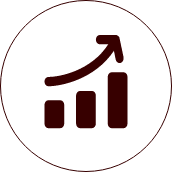 Circular progress chart icon showing Increase in Practice Collection